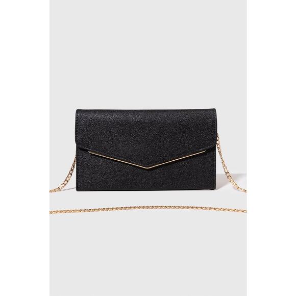 Francescas Clutch Black & Gold Removeable Straps NWT Henrietta Envelope Handbag - Picture 1 of 10